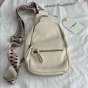 Urban Originals Ivory Backpack with Patterned Strap